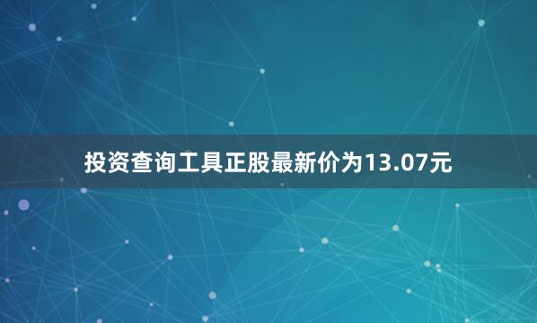 投资查询工具正股最新价为13.07元