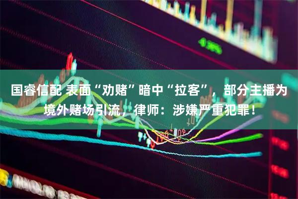 国睿信配 表面“劝赌”暗中“拉客”，部分主播为境外赌场引流，律师：涉嫌严重犯罪！