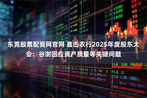 东莞股票配资网官网 直击农行2025年度股东大会：谷澍回应资产质量等关键问题